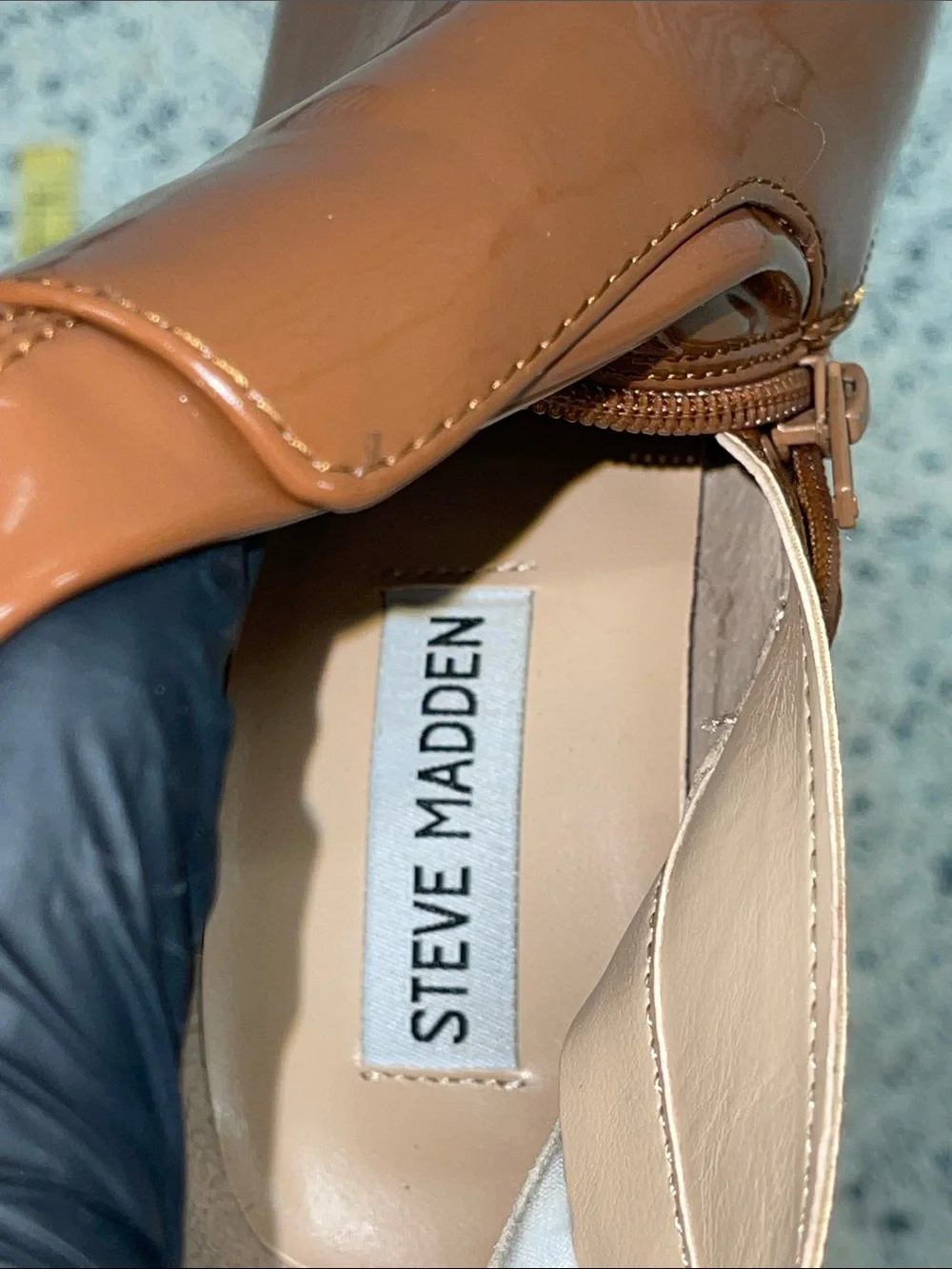 Steve Madden Glossy Brown Patent Over-the-Knee Stiletto High Heel Boots
